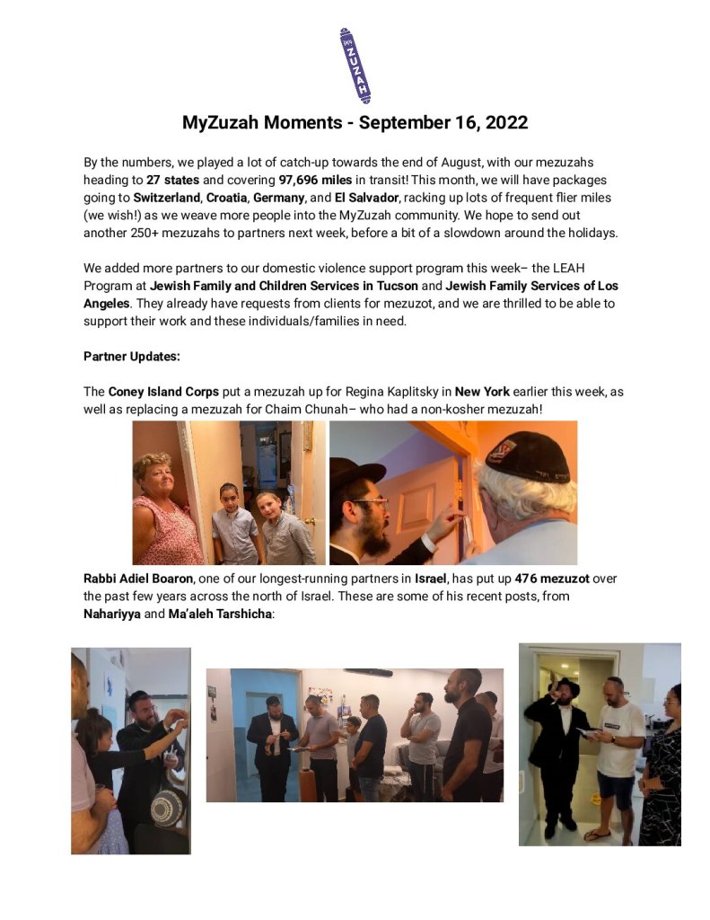thumbnail of MyZuzah Moments – September 16, 2022